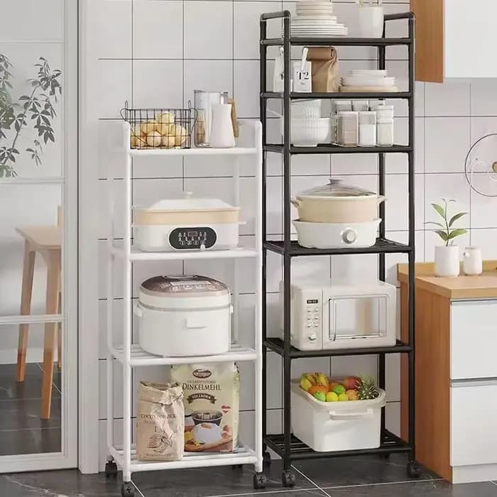 Support de rangement en métal avec roulettes