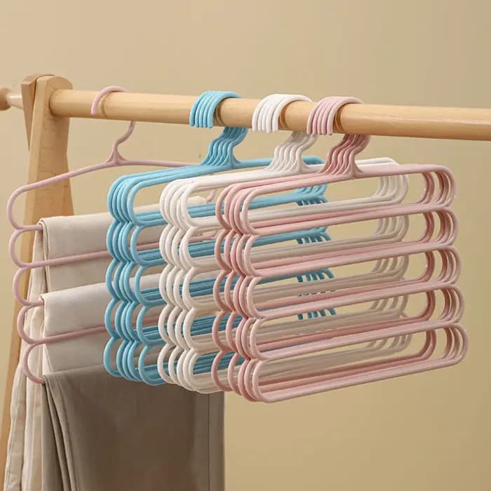 FJHANGERS-Cintres à 5 Couches pour Vêtements, Organisateurs de Rangement pour Placard, viser, Serviettes, Écharpes