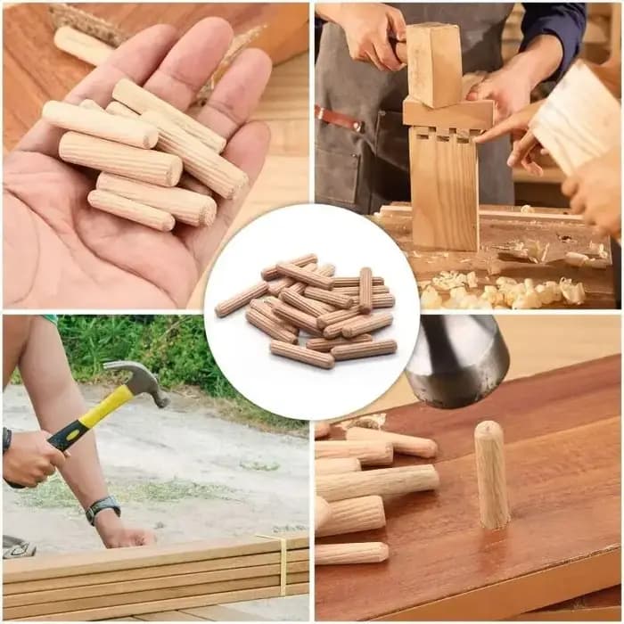 100/50pcs cheville en bois armoire tiroir rainure ronde