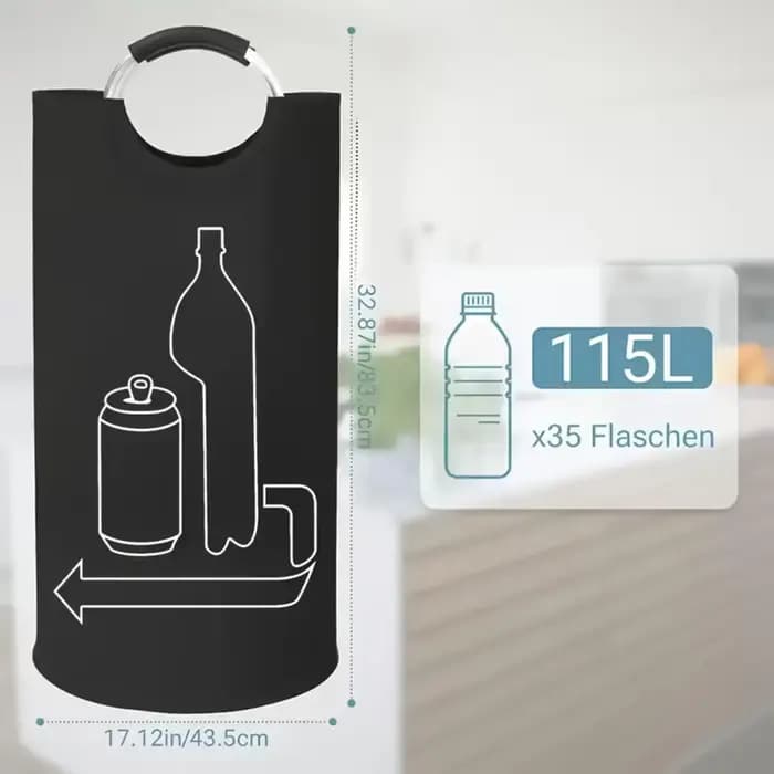Conteneur de collecte de bouteilles grande capacité 115L
