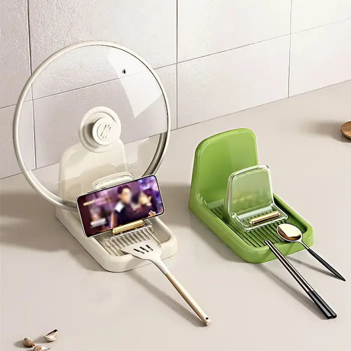 Organisateur de support de couvercle de casserole en plastique empilable-support de rangement de cuisine peu encombrant