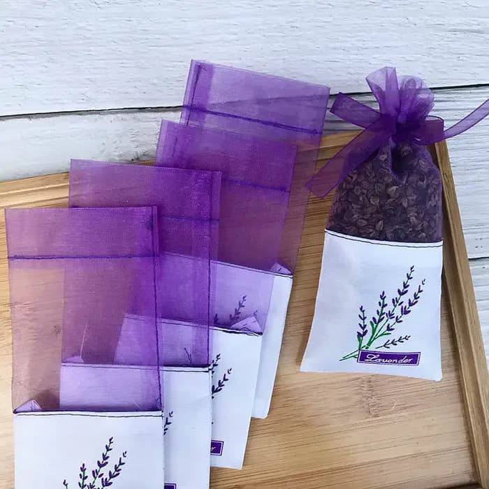 100 pièces Sachets vides sac fleur impression parfum lavande Sachet sac sac à main lavande parfum sac de rangement Souvenir emballage
