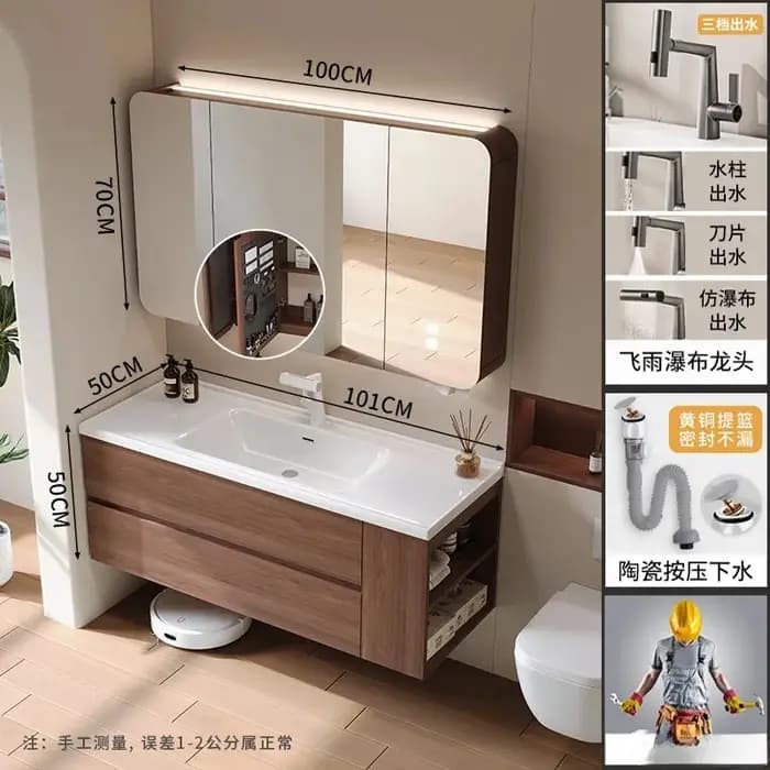 Meuble de Salle de Bain Moderne de Luxe avec Tiroirs