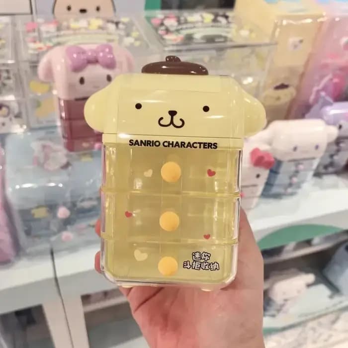 Boîte de rangement mini Kawaii Hello Cute Kitty Melody avec tiroir pour organiser le bureau et les cadeaux compacts pour filles