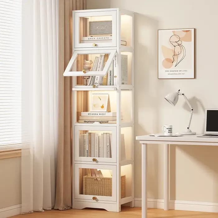Armoire à livres moderne en acrylique transparent avec portes