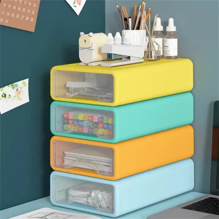 Type de tiroir conteneur de rangement en plastique empilable bureau placard organisateur boîte cosmétiques