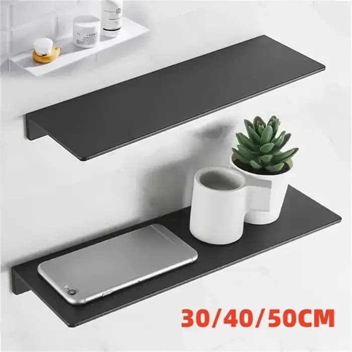 30/40/50CM étagère flottante étagères de rangement murales pour salon salle de bain cuisine suspendu monté blanc noir