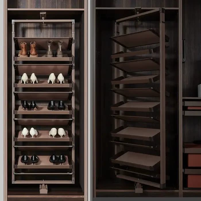 Économie de place 360 ° Étagère à chaussures rotative, organisateur de rangement de porte-chaussur