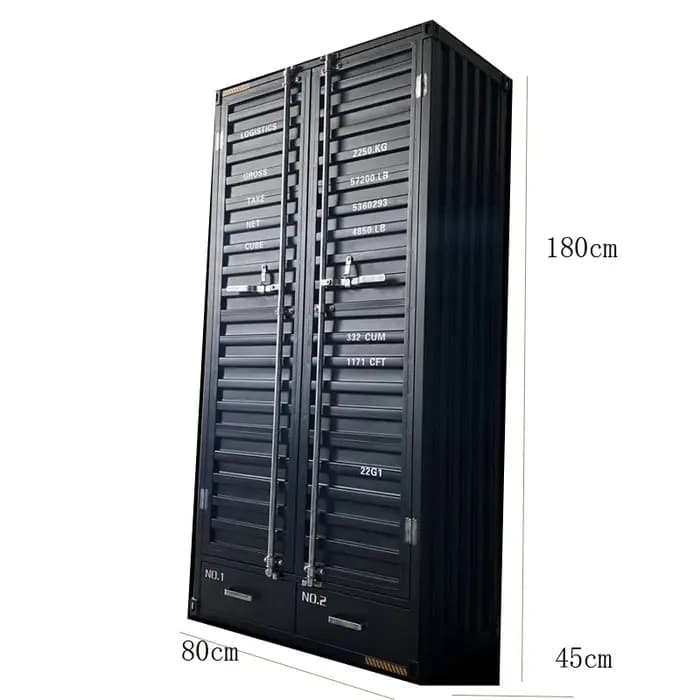 Cube noir armoire métal artisanat support lourd Patio