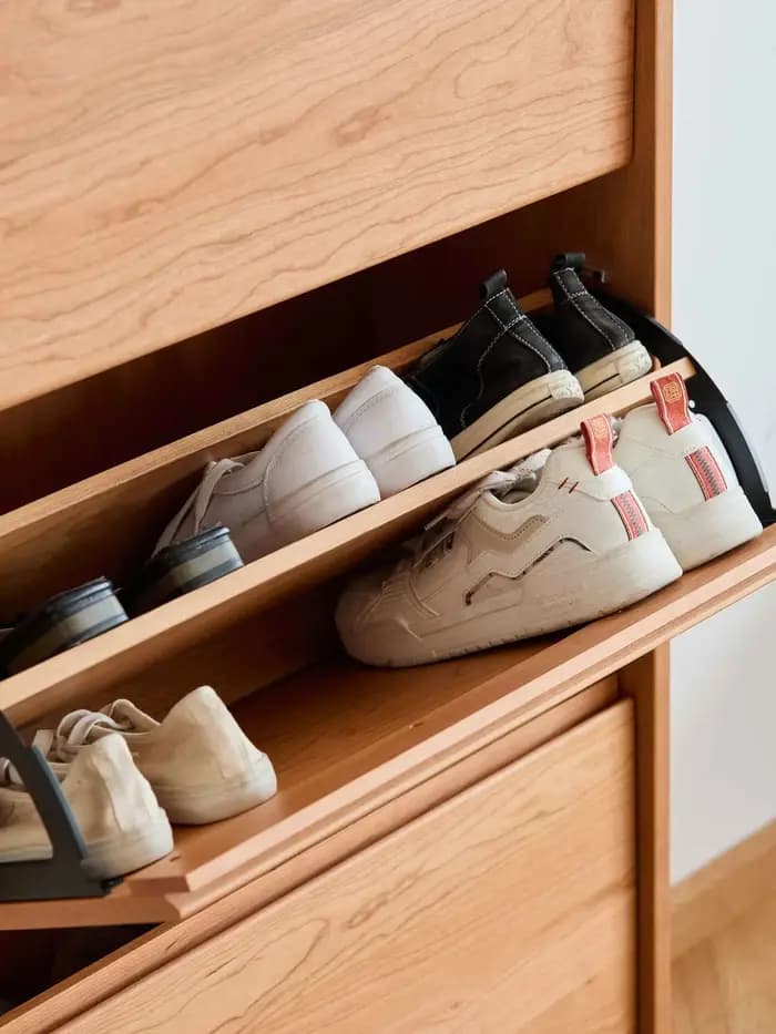Armoire à chaussures moderne en bois pour demi-maison