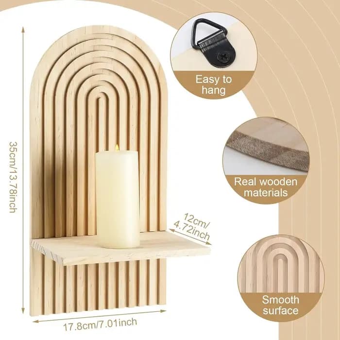 Boho étagères en bois pour mur décoratif livre étagère murale flottante pour salon salle de bain chambre