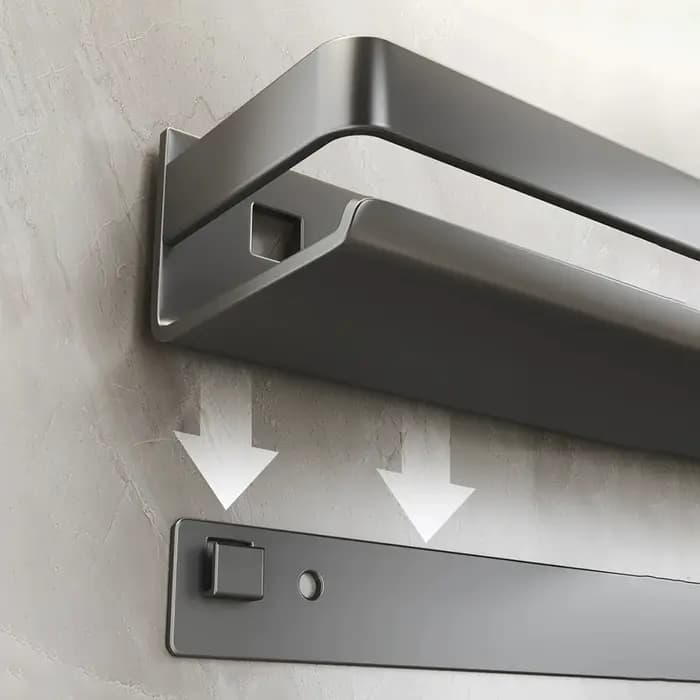 Étagère d'angle murale grise en métal pour cuisine, salle de bain et douche, avec fixation par vis, organisateur de maquillage, étagère de rangement 811780