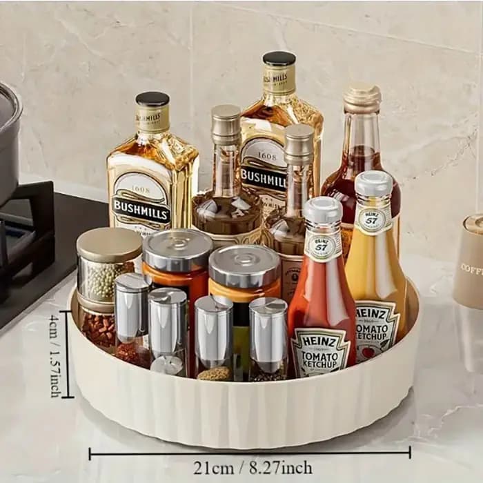 360 ° Étagère à épices rotative, organisateur pour salle de bains, comptoir de cuisine, accès facile