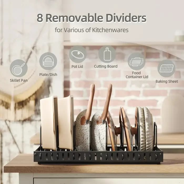 Organisateur de cuisine multifonctionnel - Tiroir coulissant pour casseroles et poêles