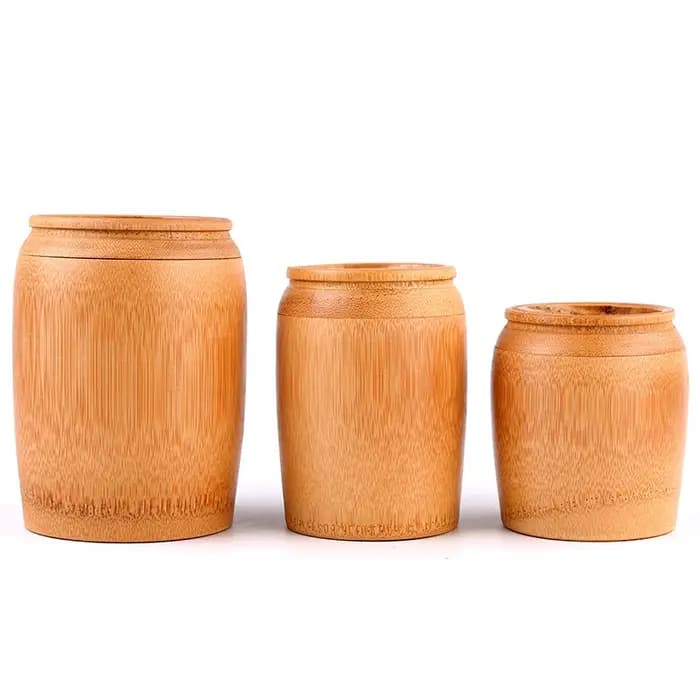 Récipient à Thé en Bambou, Tube Blanc, Boîte d'Emballage, Rangement en Bois