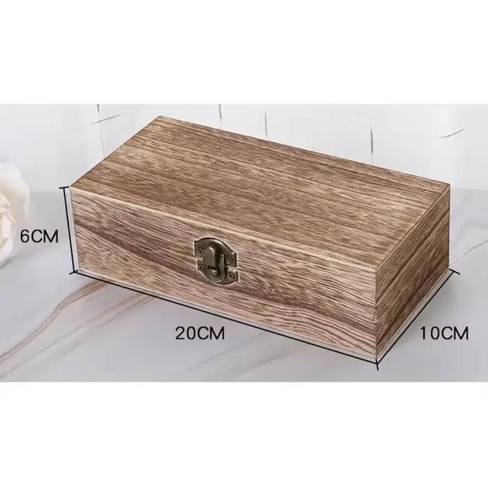Boîte de rangement rectangulaire rétro en bois