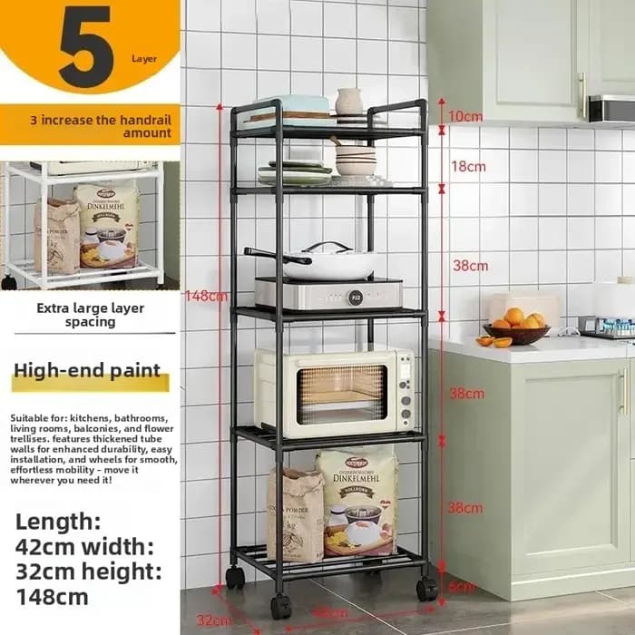 Support de rangement au sol multicouche de cuisine, support de rangement amovible domestique, suppor