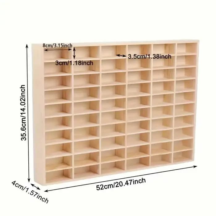 Boîte de rangement et de présentation multi-compartiments en bois, vitrine murale multicouche, prése