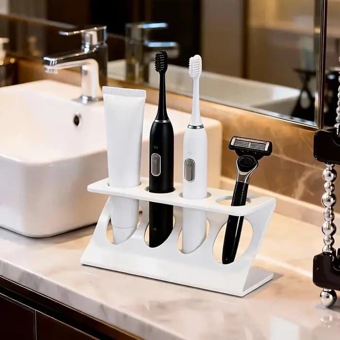Support de brosse à dents pour salle de bain : Organisateur ventilé avec fentes pour brosses
