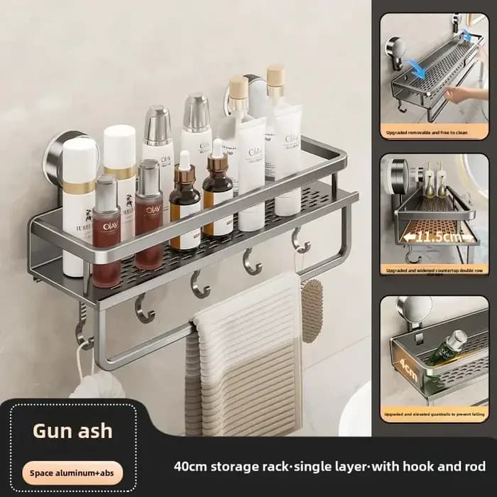 Ventouse porte-shampooing étagère de salle de bain organisateur de rangement de maquillage