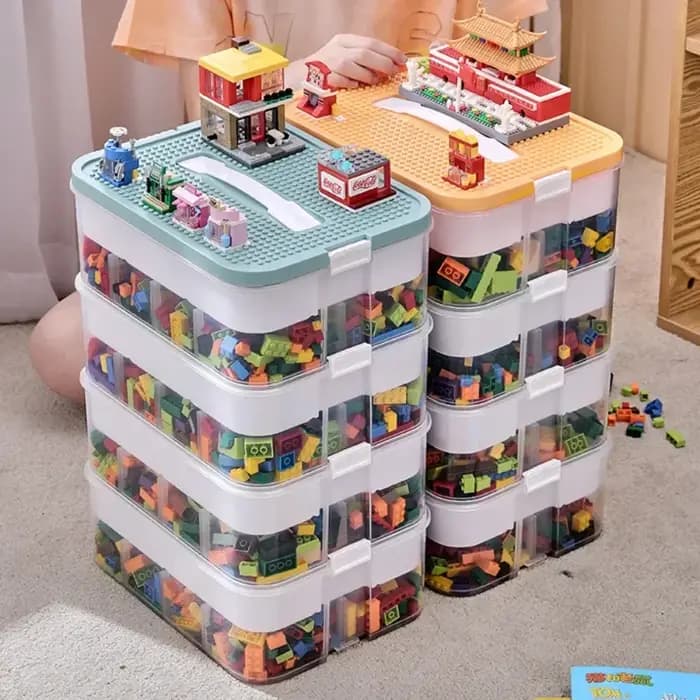 Boîte de rangement de blocs de construction empilables