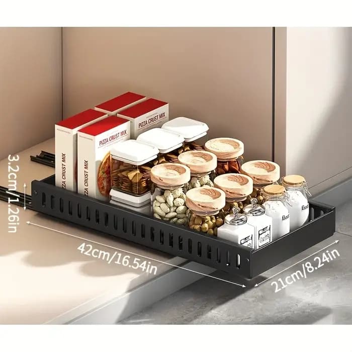 Étagère de rangement pour ustensiles de cuisine et poêles avec boîte