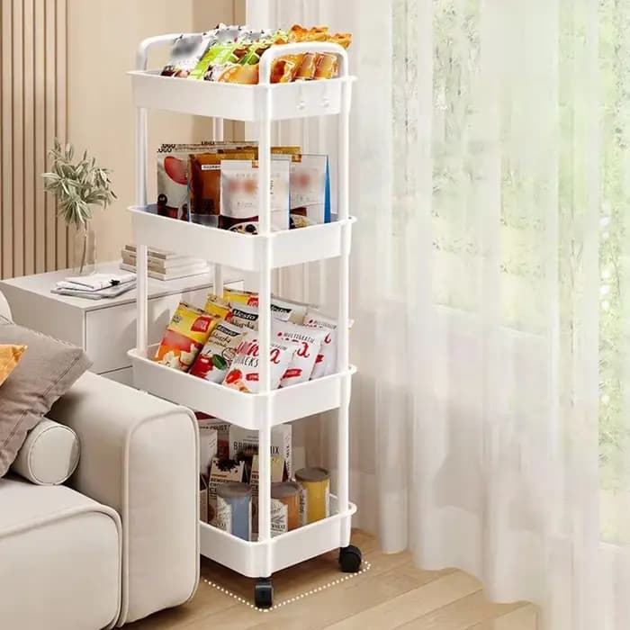 Support de rangement au sol pour chariot domestique
