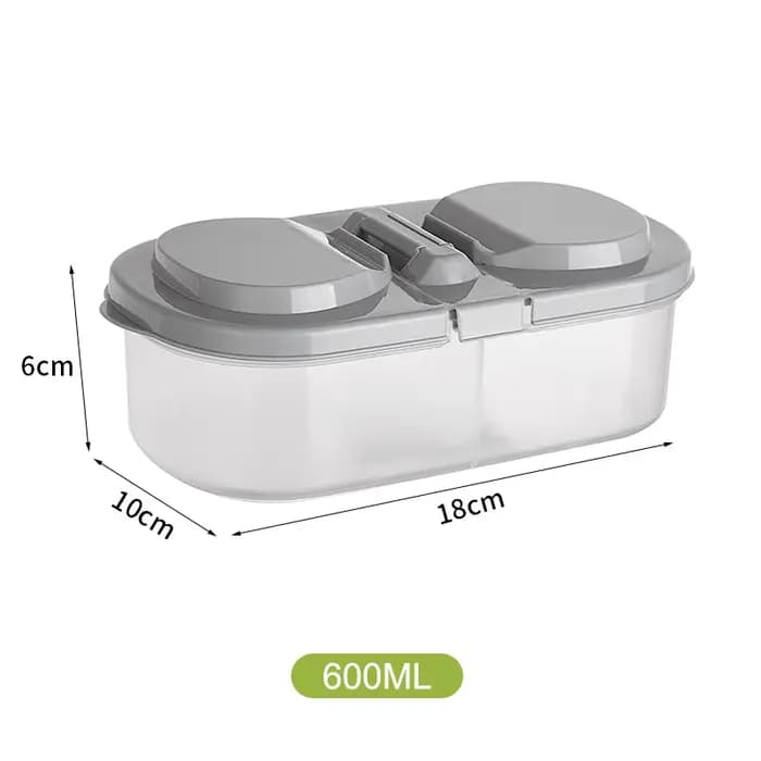 Double compartiment couvert cuisine céréales alimentaires réservoir scellé multifonctionnel cuisine
