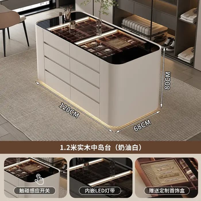 Vitrine à bijoux sur pied, simple et moderne, meuble de salon multifonctionnel avec éclairage, acces