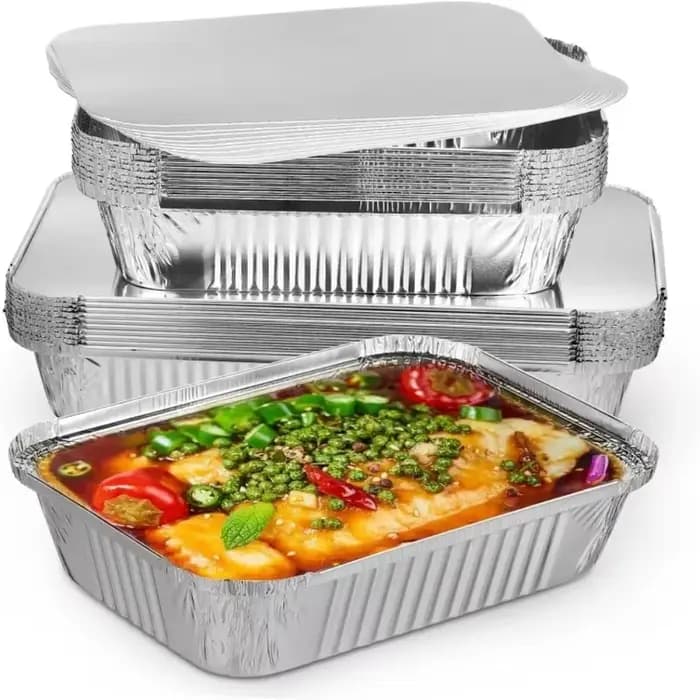 Conteneurs de stockage des aliments jetables en papier d'aluminium, poêle de cuisson au four, plateau carré en aluminium, outils de cuisine 10 pièces