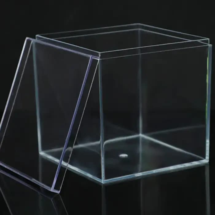 Boîte de rangement ronde et carrée en plastique transparent