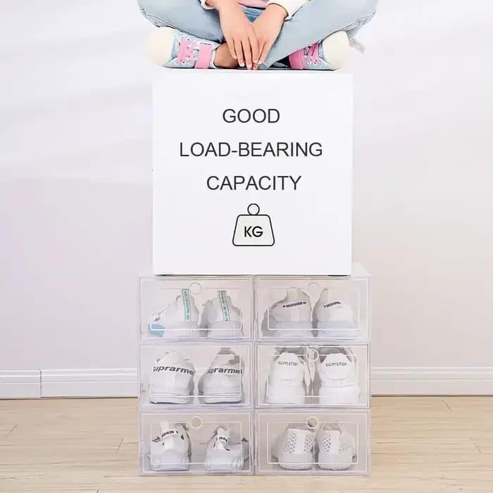Boîte à Chaussures Transparente en Plastique Empilable