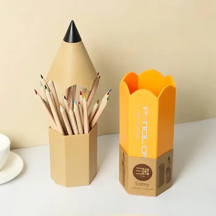Boîte de rangement en forme de crayon pour étudiant