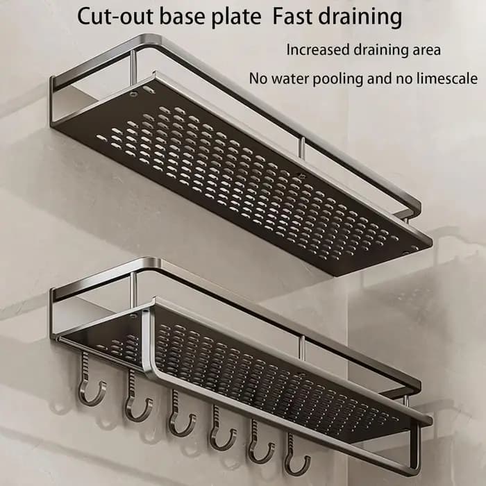 Étagère de douche murale sans perçage avec crochet amovible