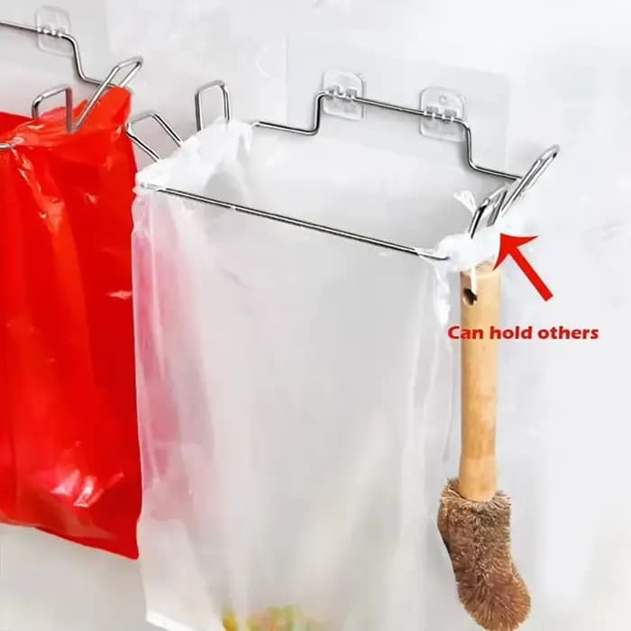 Support de rangement multifonctionnel pour sacs poubelles en acier inoxydable pour porte d'armoire
