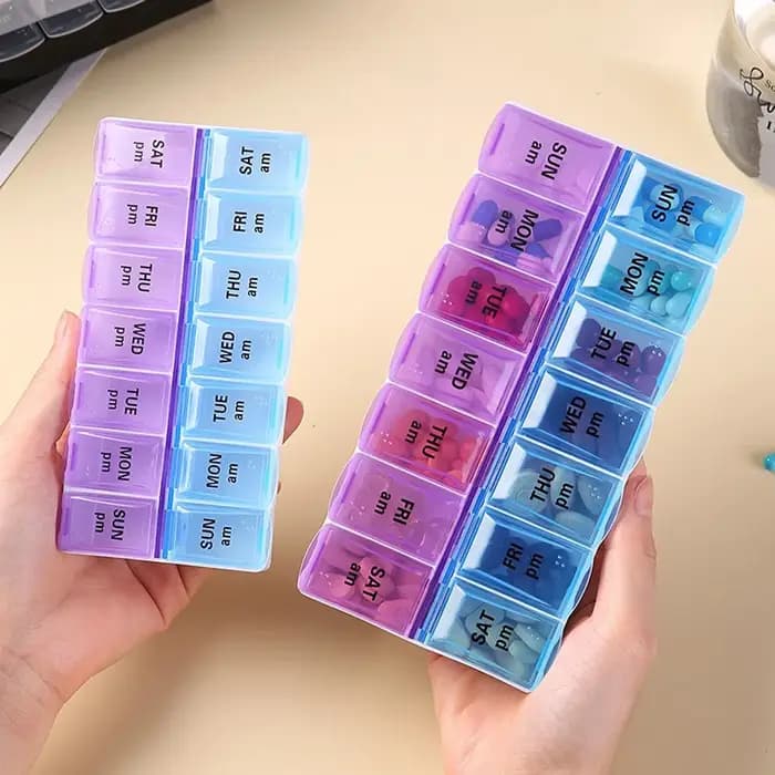 Boîte à médicaments pratique à 14 compartiments