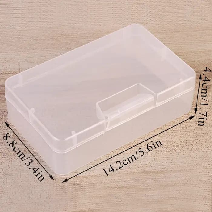 Boîte de rangement rectangulaire transparente en plastique