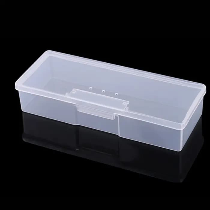 Boîte de rangement rectangulaire en plastique Transparent pour Nail Art