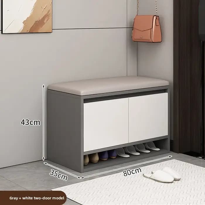 Banc de rangement de chaussures avec coussin, siège d'entrée, armoire à chaussures, organisateur de couloir, étagère à chaussures, tabouret de rangement de chambre à coucher, 2/3/4 portes