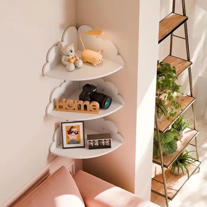 Un support de rangement style nuage pour chambres d'enfants