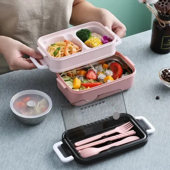 Boîte à lunch chauffante au micro-ondes en acier inoxydable