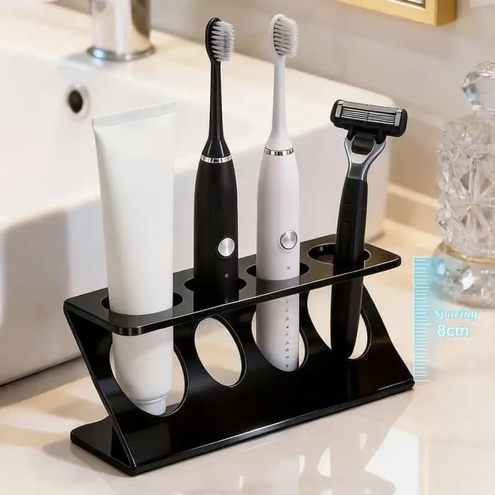Support de brosse à dents pour salle de bain : Organisateur ventilé avec fentes pour brosses