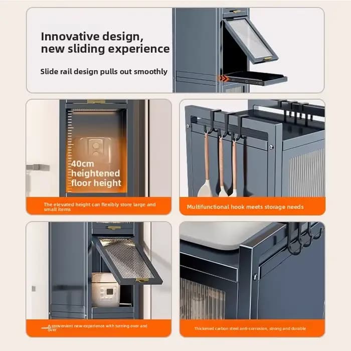 Armoire de rangement pour crevasses de cuisine à tirer