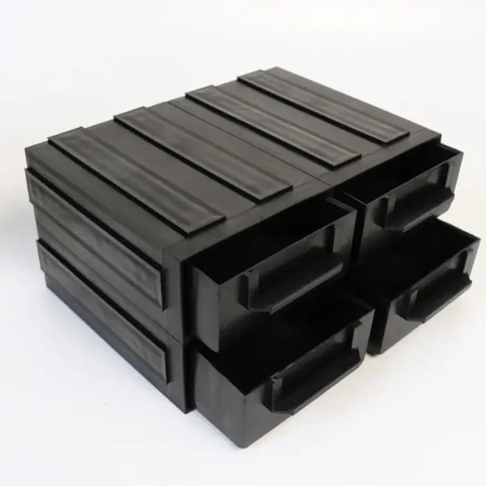 Boîtes à tiroirs Q-DB1 ESD 138x92x48mm, organisez des bacs en plastique noir de stockage conducteur antistatique SMD IC