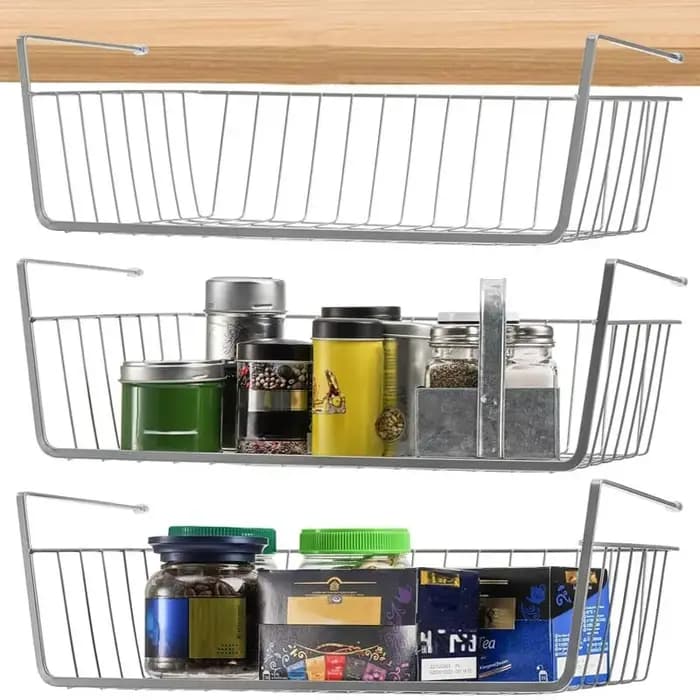 Panier de rangement sous étagère multifonctionnel en fer pour la maison