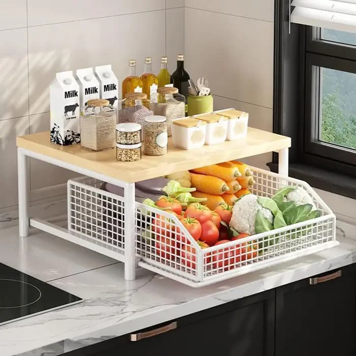 Étagère de rangement pour micro-ondes de cuisine moderne