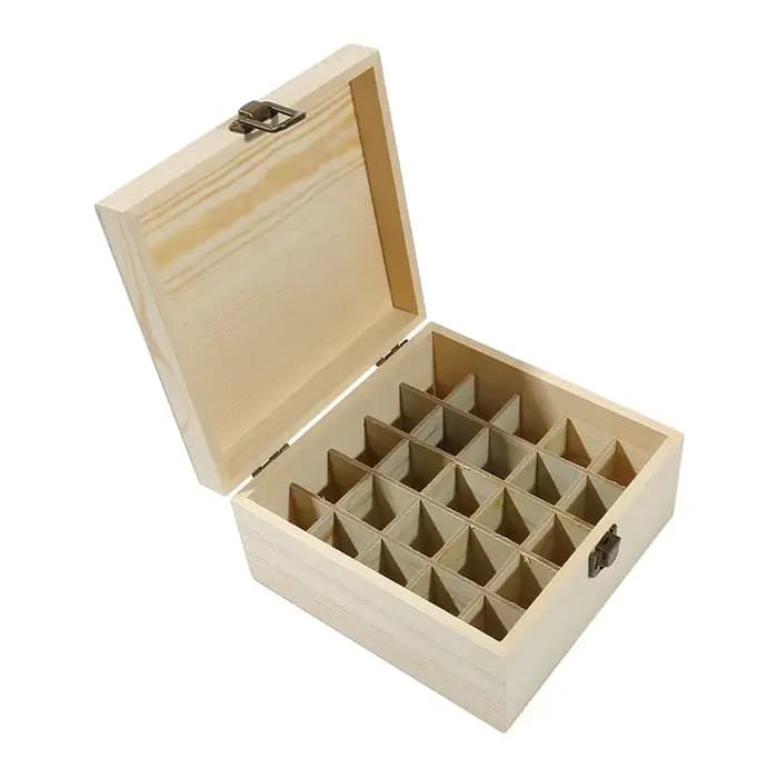 Boîte de Rangement en Bois pour Huiles Essentielles, Conteneur d'Aromathérapie HI, 12/25 Fentes