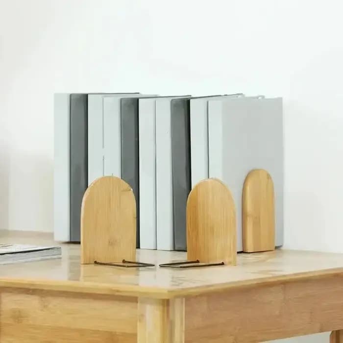 Pratique bois fer livre fin étagère bureau serre-livres support fournitures accessoire papeterie