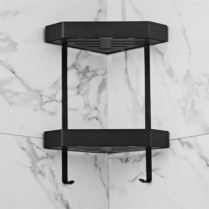Étagère murale grise pour salle de bain et douche