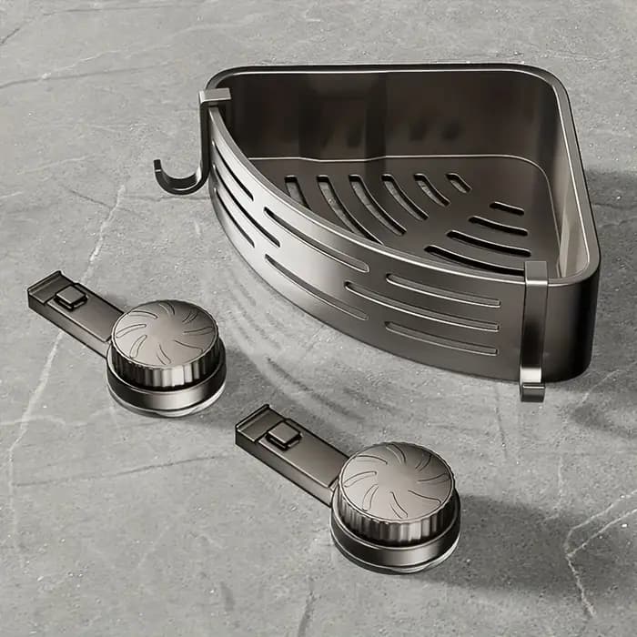 Étagère de salle de bain à ventouse peu encombrante